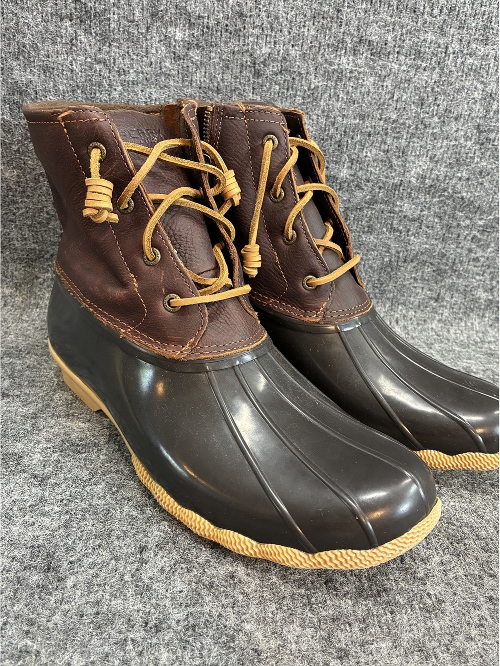 Sperry Women's Leather Upper Duck Boots Size 12M Brown